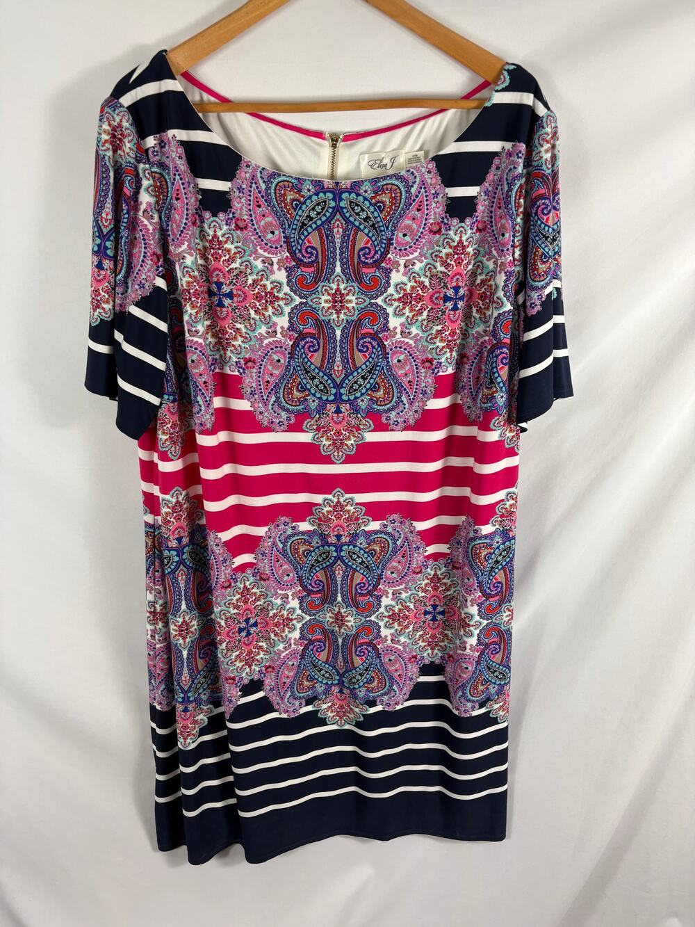 Eliza J Paisley Patterned Shift Dress Size 22W
